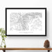 Theodore National Park topographic map art poster with black frame.