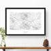 Framed black and white print of Three Sisters, Oregon topography art. Text can be added to create a custom map poster as a travel gift.