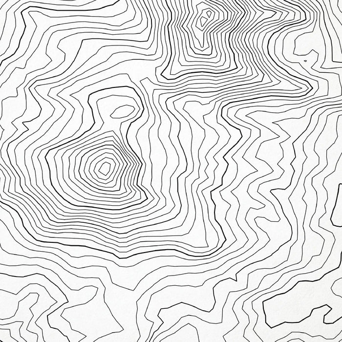 Close look at the Three Sisters topographic map art. Clean lines give it a modern and minimalist style.