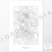 Three Sisters, Oregon poster with topograpy contour lines in black on a white background. Customizable text makes it a great map art gift idea.