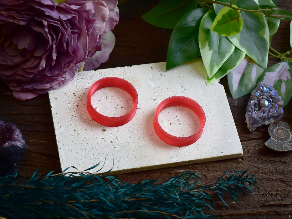 Ear Tunnels 10-100mm Translucent Red | Pair | Ultra Light Thin-wall Ear Plugs | Gauge Earrings | Gauged Plugs