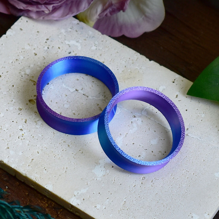 Ear Tunnels 10-100mm Blue Purple | Pair | Ultra Light Thin-wall Ear Plugs | Gauge Earrings | Gauged Plugs