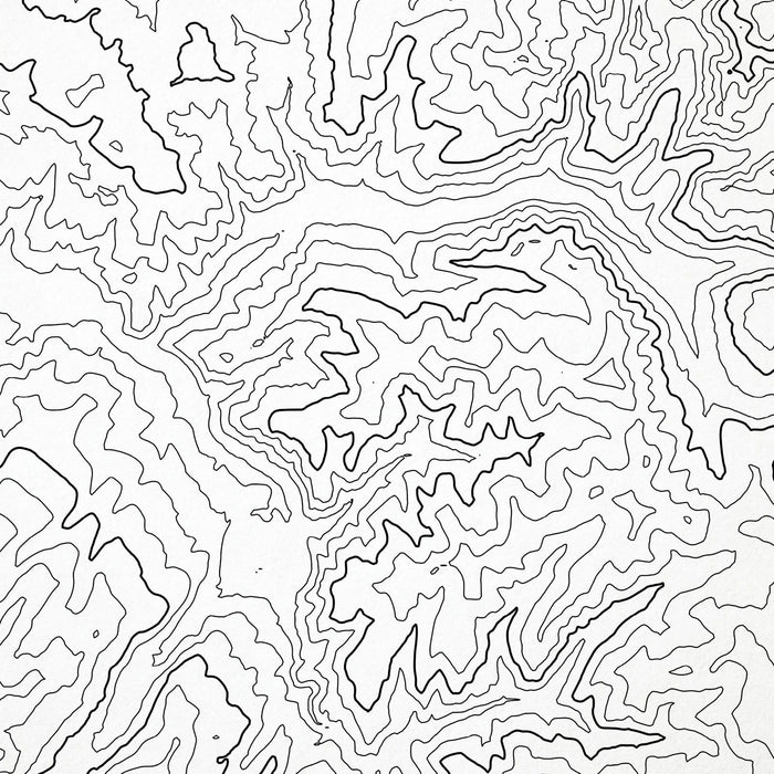 Close-up of contour lines that represent Vail Ski Resort topography on the map poster.