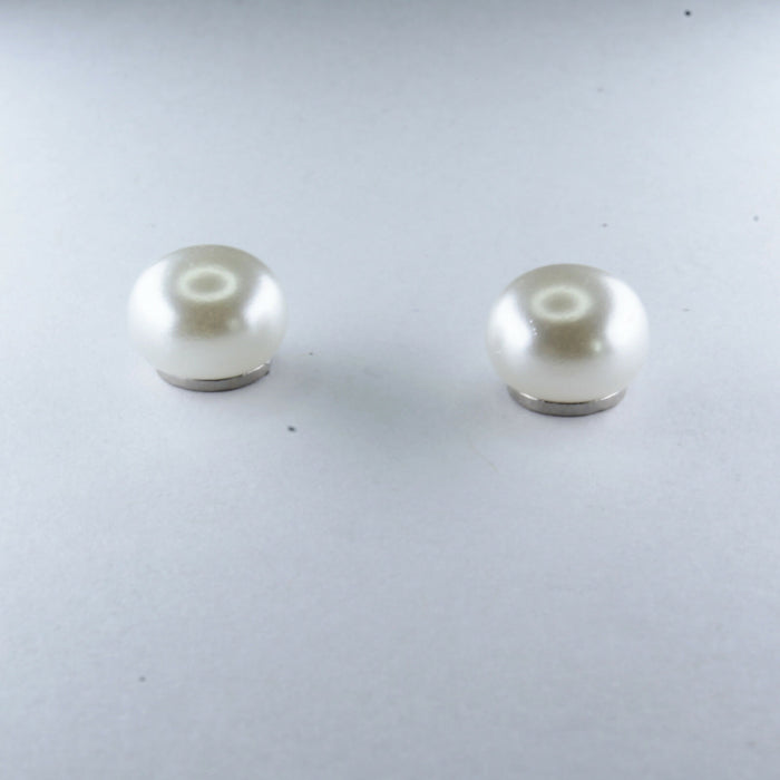 Fresh Water Pearl Earrings in 2 colors and 3 sizes or as a 6 pack. Magnetic, Hypoallergenic Surgical Steel Stud or Clip-on