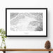 Walla Walla, Washington topographic map poster, 24 inches by 36 inches, in a vertical orientation, with a black solid wood ready-to-hang frame.
