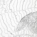 Close-up of contour lines that represent topography on the map poste of Walla Walla, Washington.