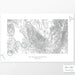 Map wall decor of the Wallowa Mountains in Oregon and Washington with modern map art in black and white.