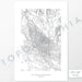 Vertical orientation Wallowa Mountains, Oregon poster with topographic map design.