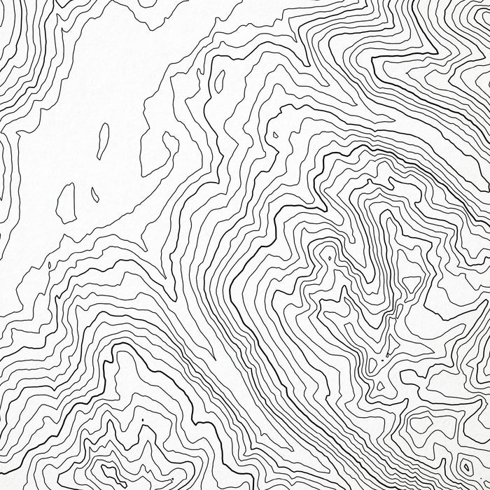 Close-up of contour lines that represent Whistler-Blackcomb Ski Resort topography on the map poster.