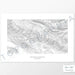 Horizontal custom topo map print of Whitefish Mountain, Montana. Contour lines show the steep topography of the area. Mountain map art.