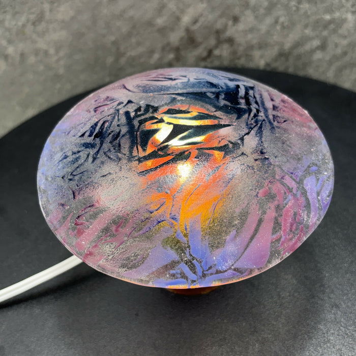 Fused Glass Mushroom Light - Aventurine Blue, Cobalt Blue, Plum