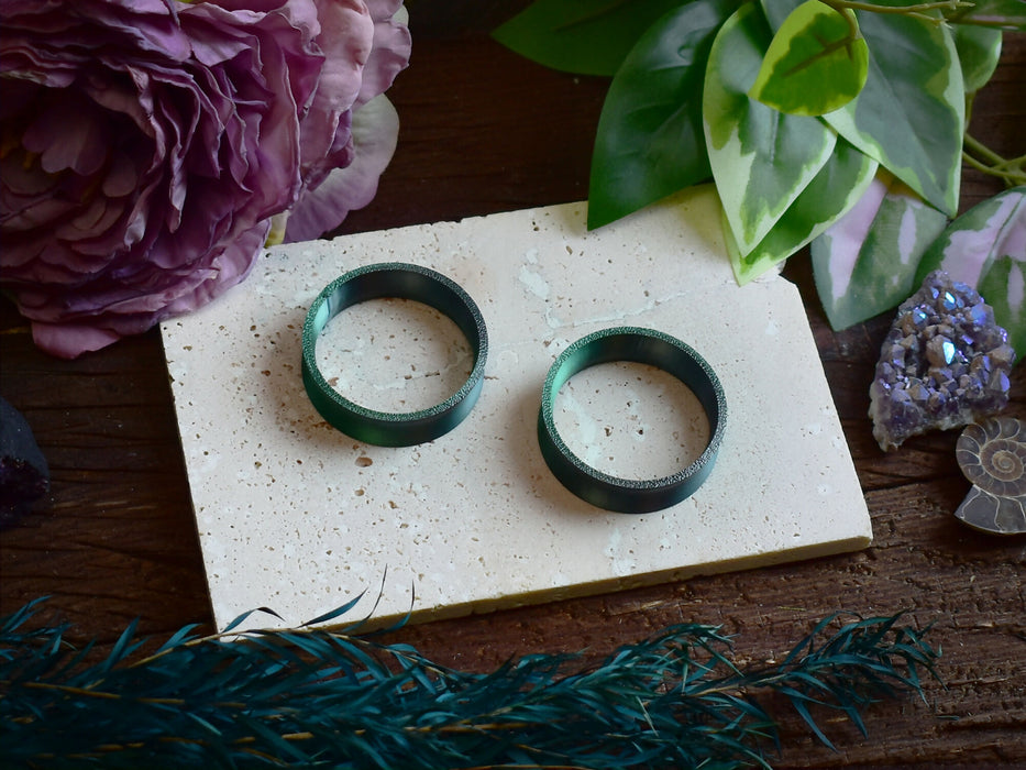 Ear Tunnels 10-100mm Black Green | Pair | Ultra Light Thin-wall Ear Plugs | Gauge Earrings | Gauged Plugs