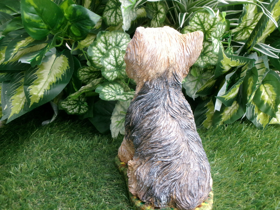Yorkshire Terrier Concrete Statue, 4x8x9" High