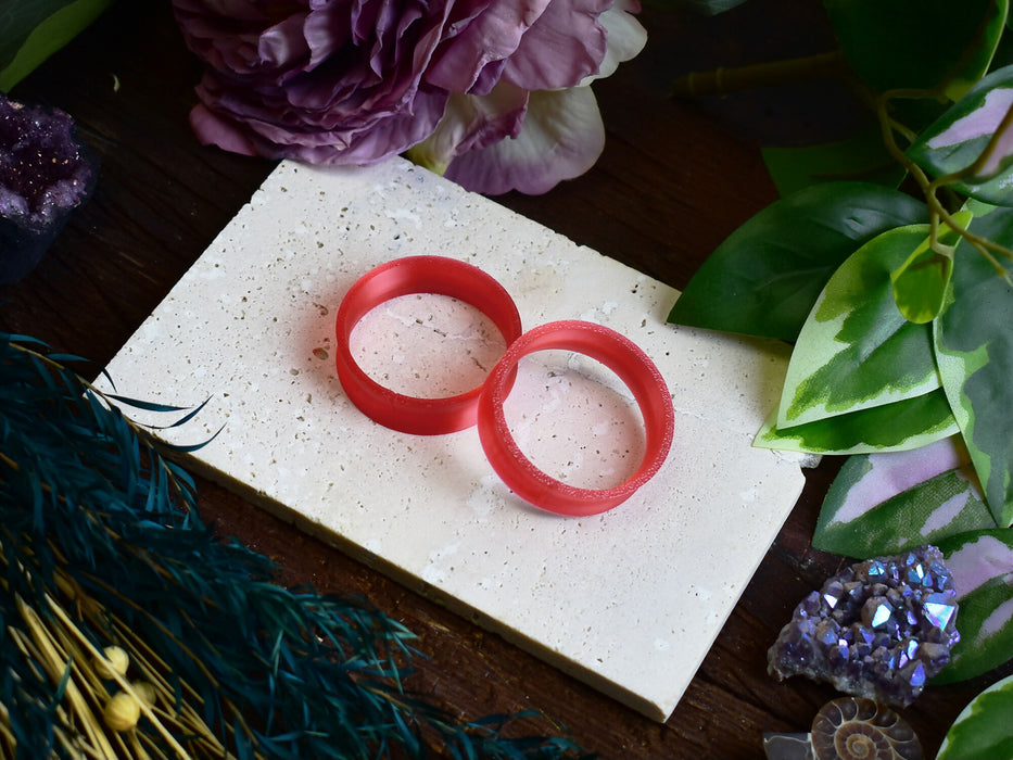 Ear Tunnels 10-100mm Translucent Red | Pair | Ultra Light Thin-wall Ear Plugs | Gauge Earrings | Gauged Plugs