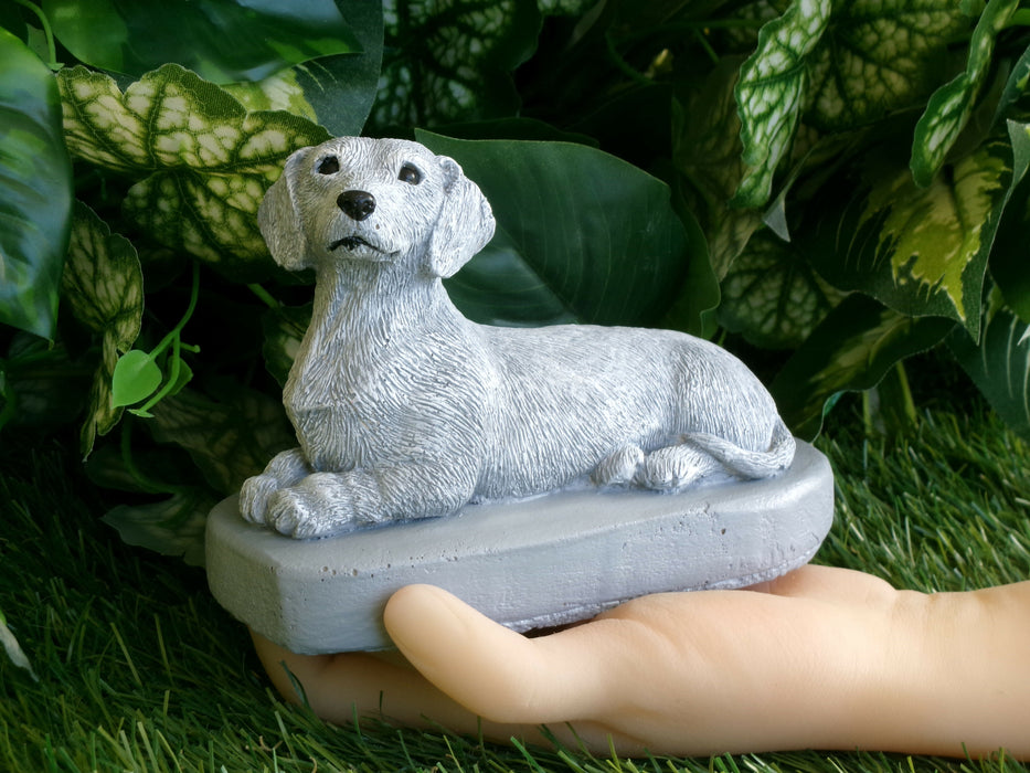 Dachshund Concrete Urn Decoration Figurine 2-1/2 x 5-1/4 x 3-1/2" high