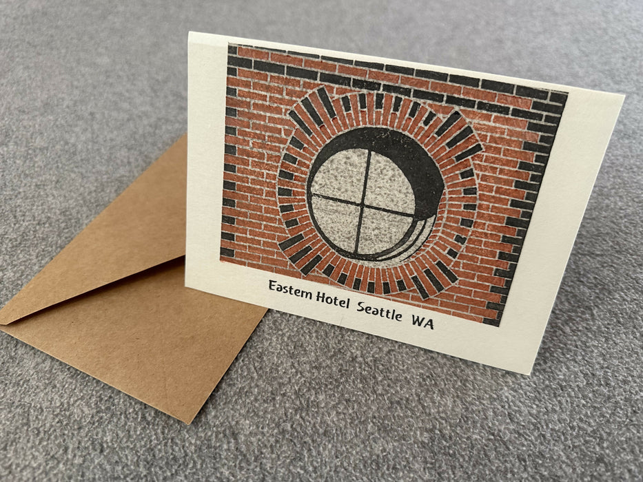 Woodblock print card - Eastern Hotel