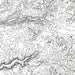 Close-up of black labels and contour lines for Yosemite National Park poster with map art.