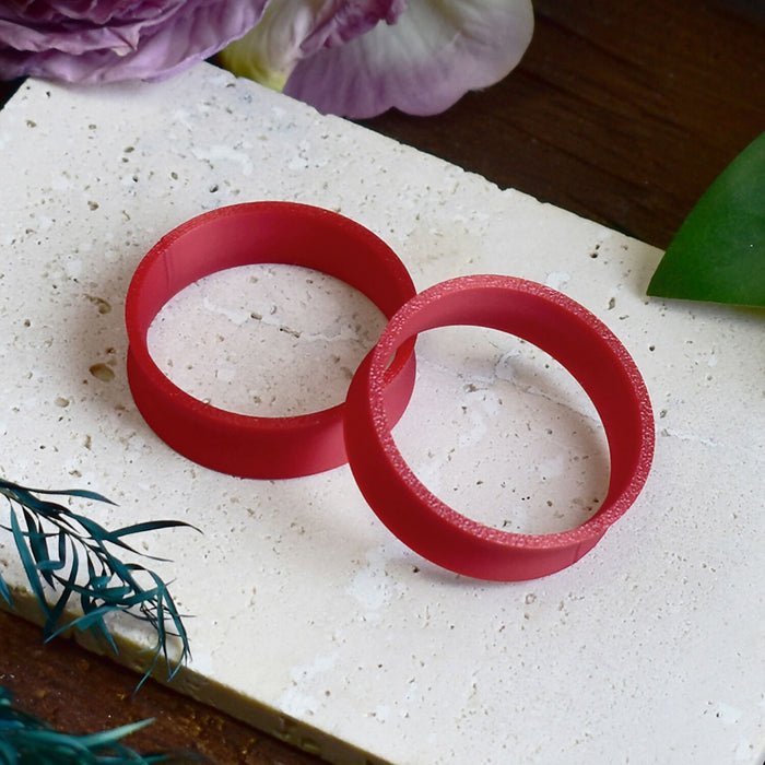 Ear Tunnels 10-100mm Red | Pair | Ultra Light Thin-wall Ear Plugs | Gauge Earrings | Gauged Plugs