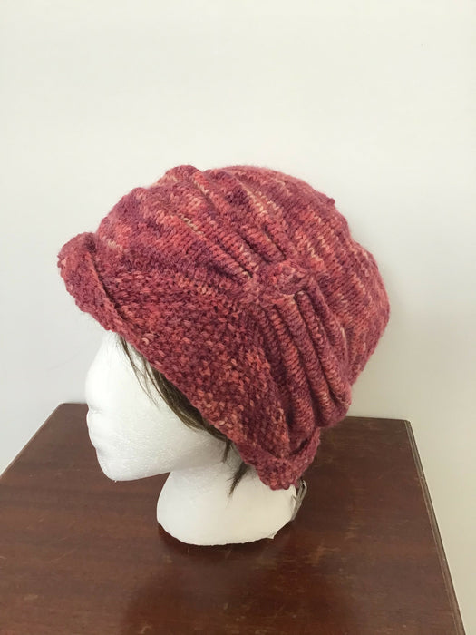 Hand knitted hat with USA yarn