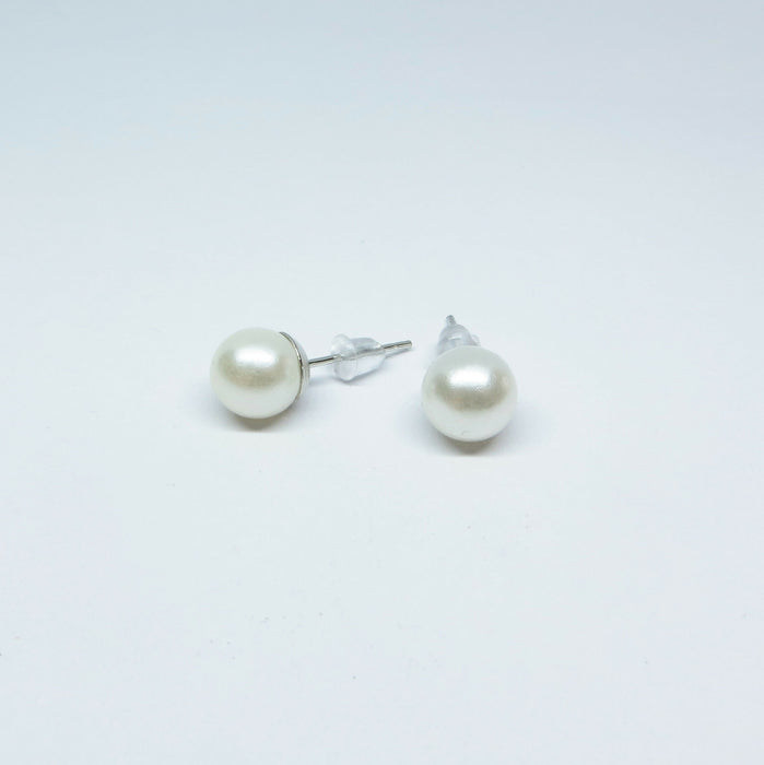 Fresh Water Pearl Earrings in 2 colors and 3 sizes or as a 6 pack. Magnetic, Hypoallergenic Surgical Steel Stud or Clip-on