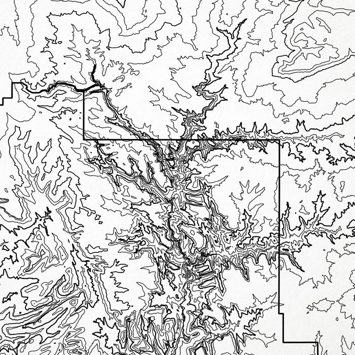 Close up of Zion National Park decorative map.