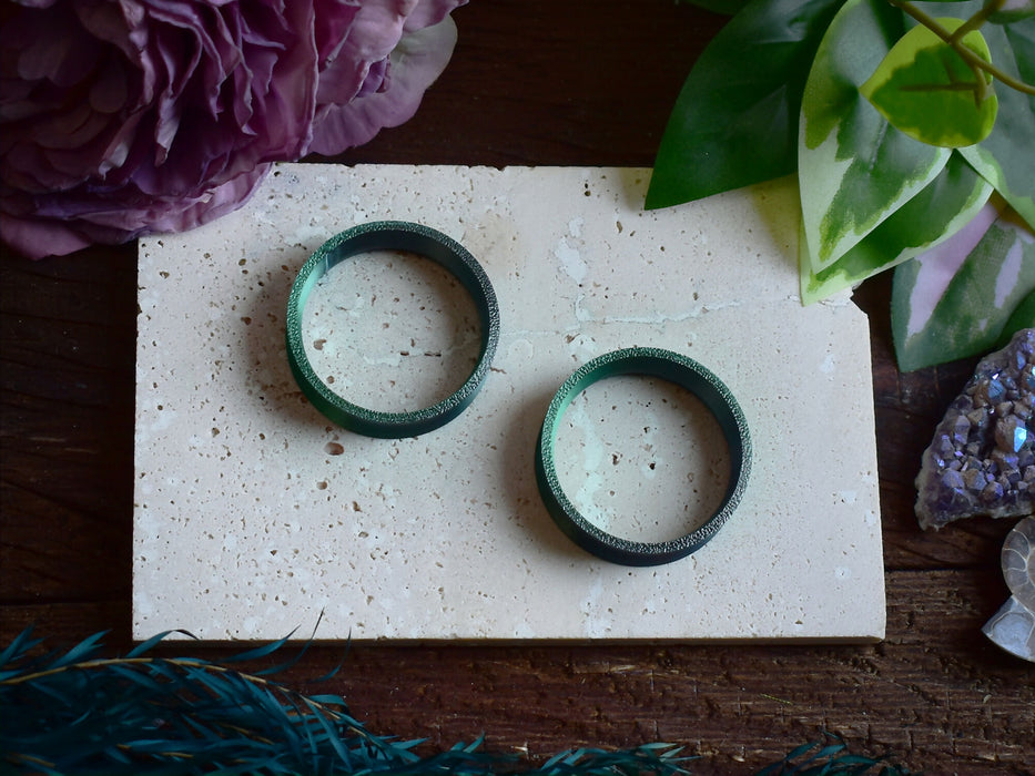 Ear Tunnels 10-100mm Black Green | Pair | Ultra Light Thin-wall Ear Plugs | Gauge Earrings | Gauged Plugs