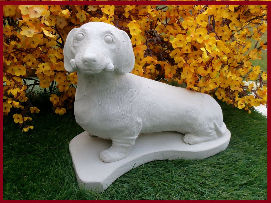 Concrete Dachshund Dog Statue Garden Decor, Pet Loss Memorial gift for any reason