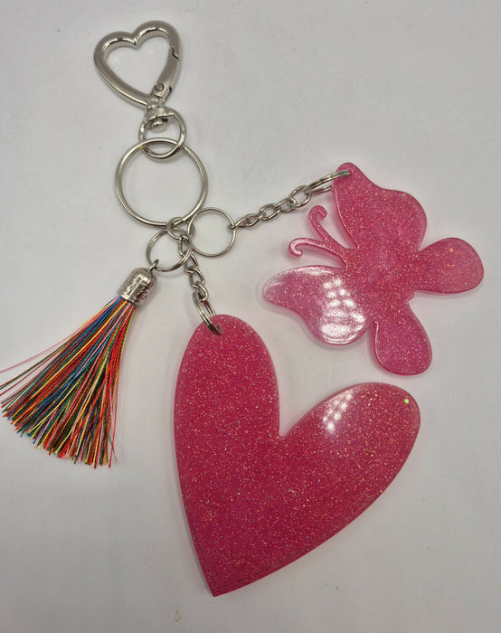 Pink Heart Keychain