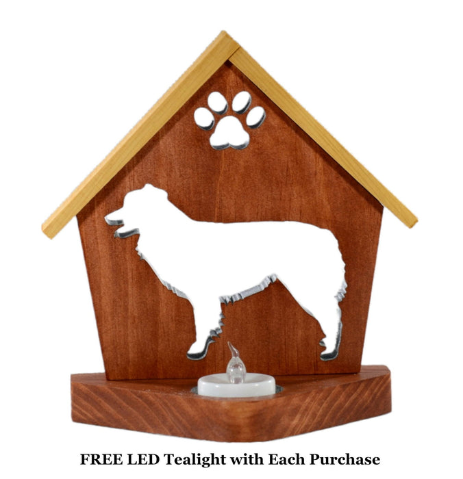 AUSTRALIAN SHEPHERD Personalized Dog Memorial Gift | Doghouse LED Tealight - DogPound Creations