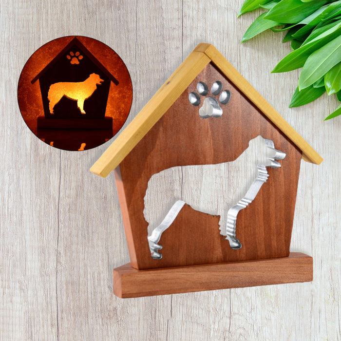 AUSTRALIAN SHEPHERD Personalized Dog Memorial Gift | Doghouse LED Tealight - DogPound Creations