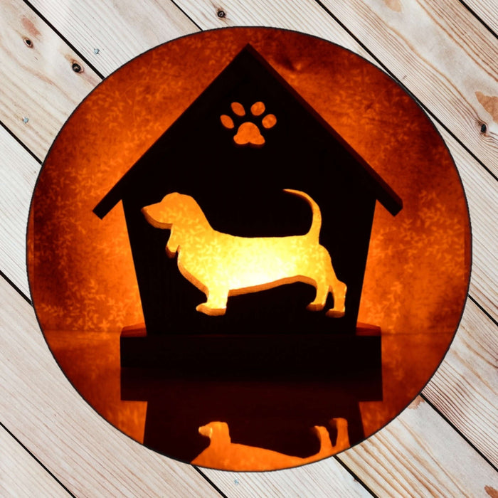 BASSET HOUND Personalized Dog Memorial Gift | Doghouse LED Tealight - DogPound Creations
