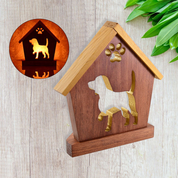 BEAGLE Personalized Dog Memorial Gift | Doghouse LED Tealight - DogPound Creations