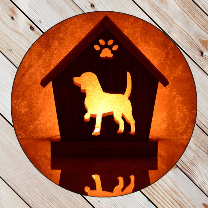BEAGLE Personalized Dog Memorial Gift | Doghouse LED Tealight - DogPound Creations