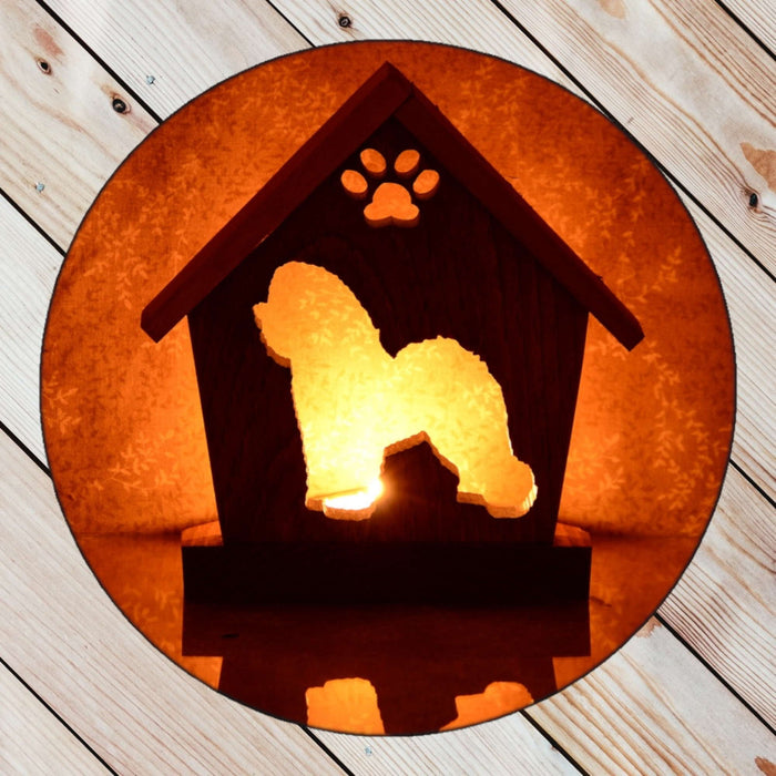 BICHON FRISE Personalized Dog Memorial Gift | Doghouse LED Tealight - DogPound Creations
