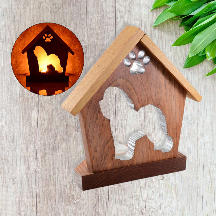 BICHON FRISE Personalized Dog Memorial Gift | Doghouse LED Tealight - DogPound Creations