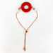 Bracelets Red | Rose Gold | Aqua Terra Jasper Beaded Circle Adjustable Chain Bracelet