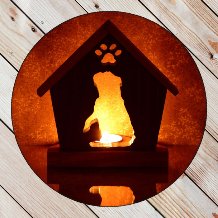 BULLDOG Personalized Dog Memorial Gift | Doghouse LED Tealight - DogPound Creations