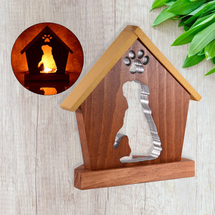 BULLDOG Personalized Dog Memorial Gift | Doghouse LED Tealight - DogPound Creations