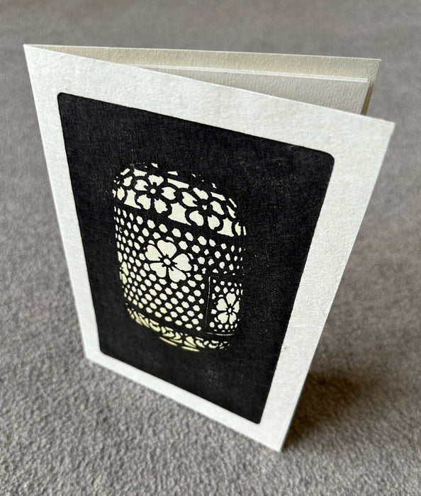 Woodblock print card – lantern