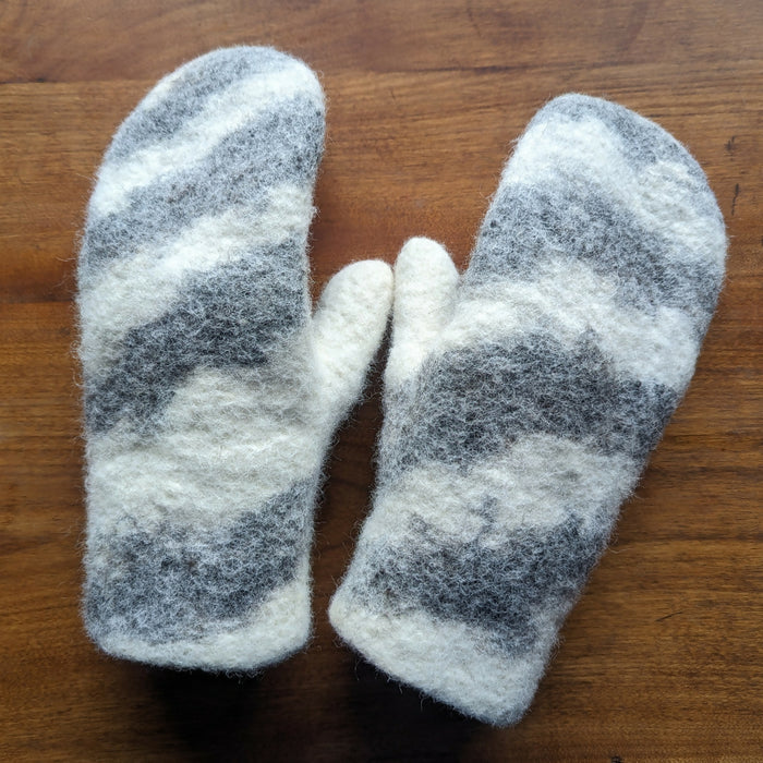 Felted Wool Mittens, Size Adult Medium