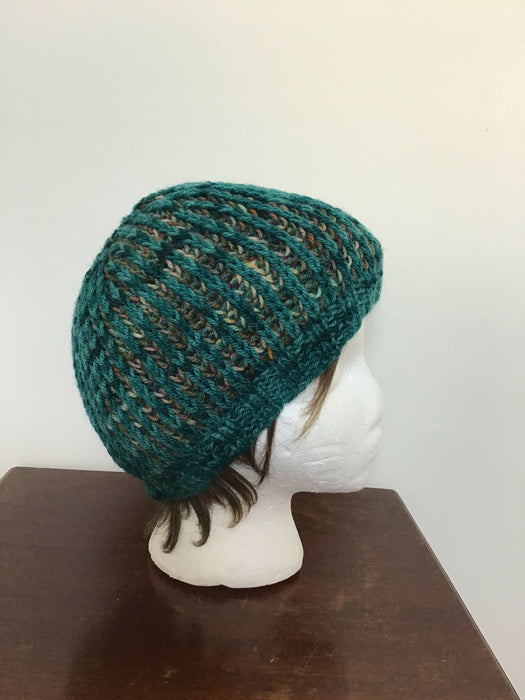 Hand knitted hat with USA yarn