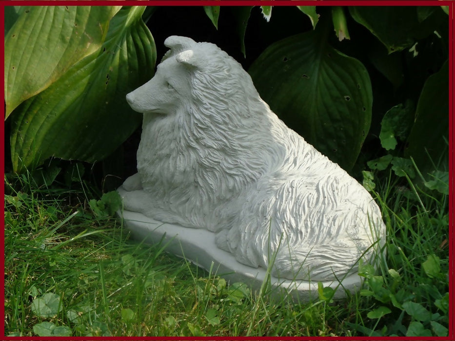 Concrete Sheltie Shetland Sheepdog statue figurine garden decor pet loss memorial Sheltie lovers gift Various Finishes