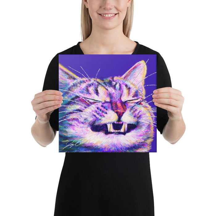 Close Encounters Collection - "Grin" - Close Up Painting of a Grinning Cat [Unfoiled]