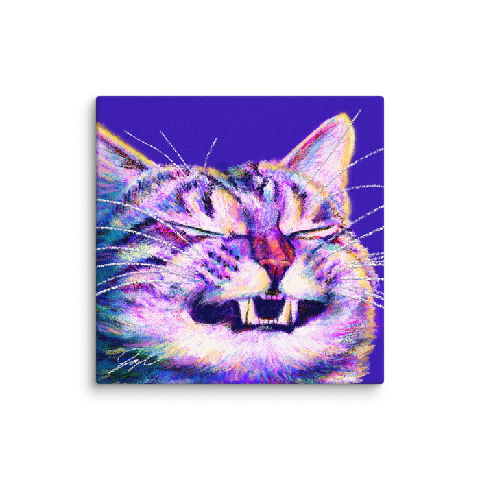 Close Encounters Collection - "Grin" - Close Up Painting of a Grinning Cat [Unfoiled]