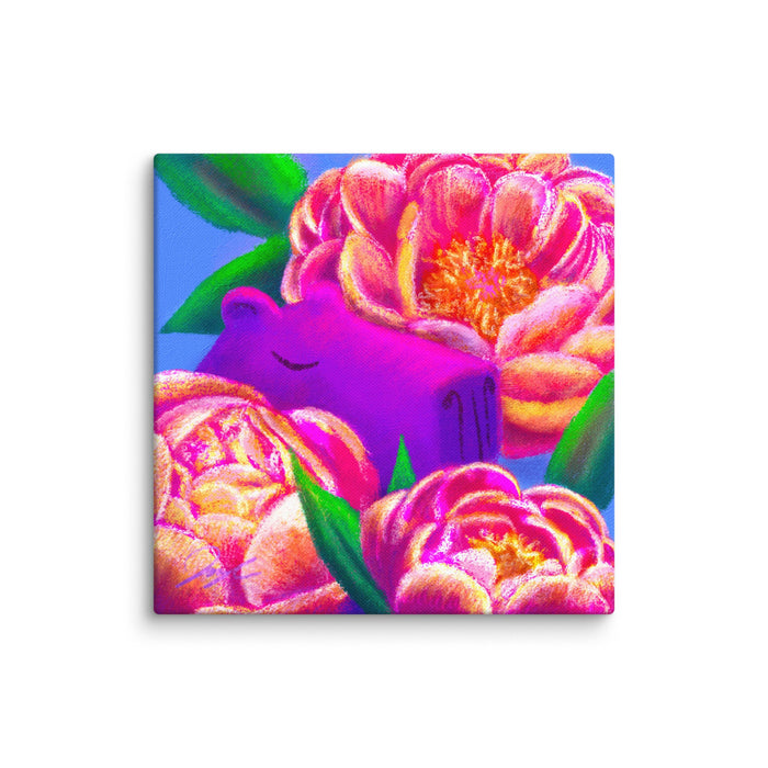 Capybara and Birth Flowers - 11 - "November Peonies" Painting [Unfoiled]