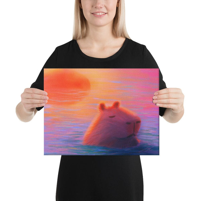 "Capybara at Sunset" Painting [Unfoiled]