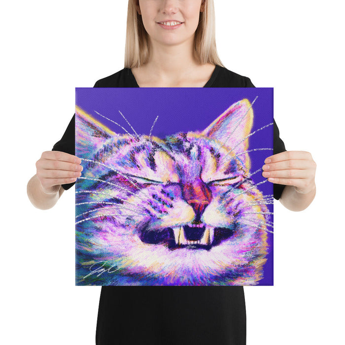 Close Encounters Collection - "Grin" - Close Up Painting of a Grinning Cat [Unfoiled]