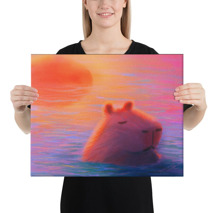 "Capybara at Sunset" Painting [Unfoiled]