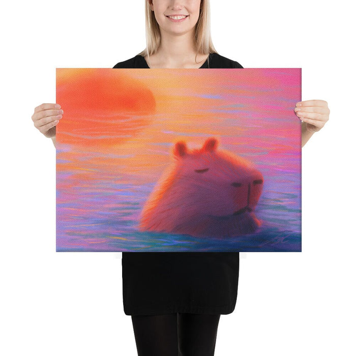 "Capybara at Sunset" Painting [Unfoiled]