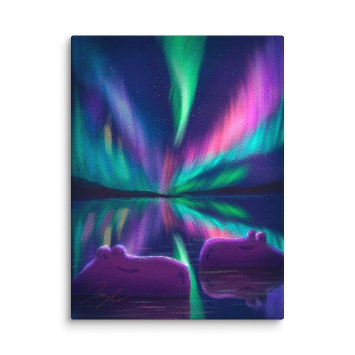 "Capybaras and Northern Lights" Painting [Unfoiled] Posters, Prints, & Visual Artwork JoyousJoyfulJoyness 